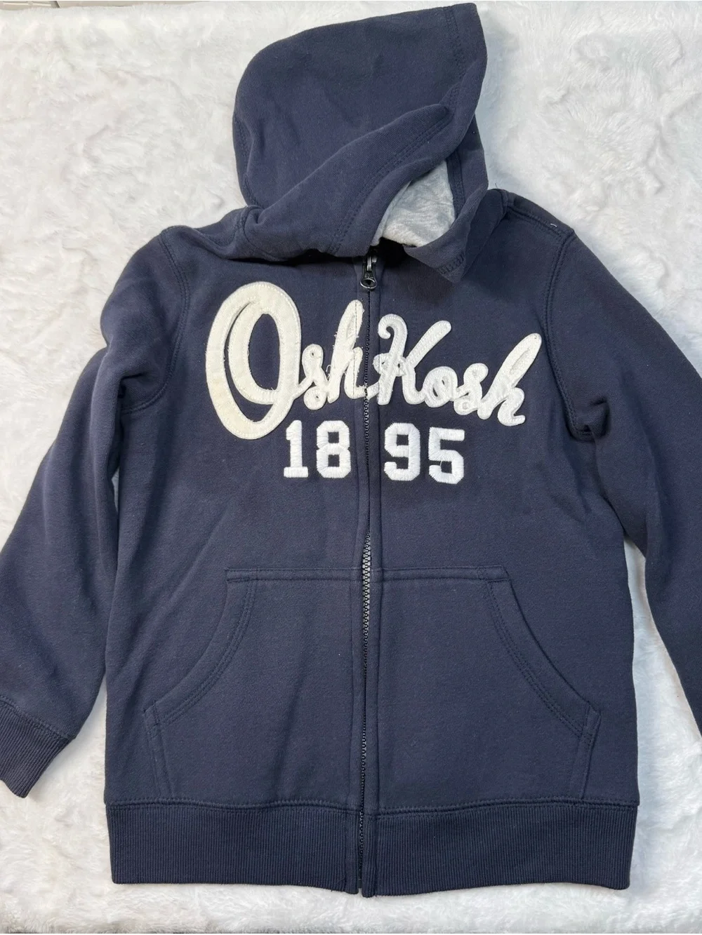 OshKosh B'gosh Navy Blue Zip Hoodie with White Logo